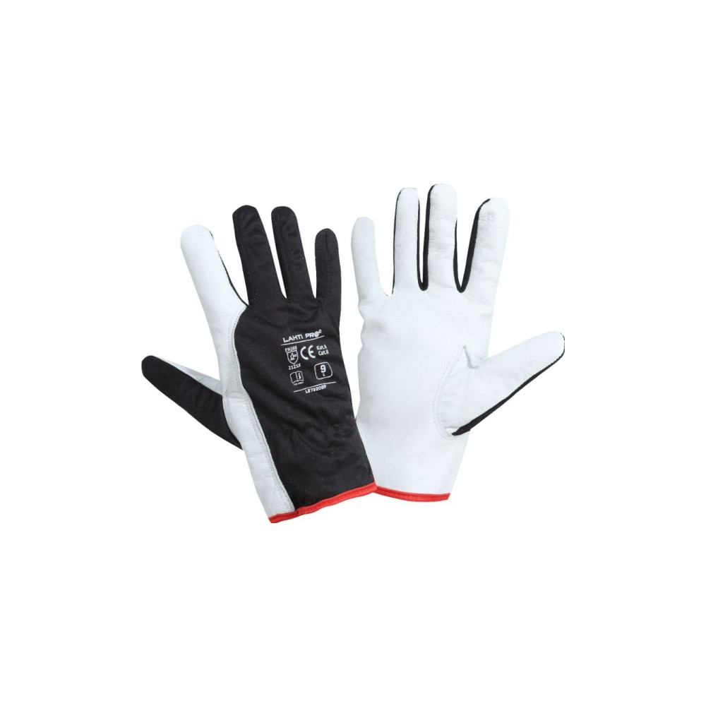 Produktbild för Lahti Pro arbetshandskar i getskinn svart 9" 12 par (L272209...