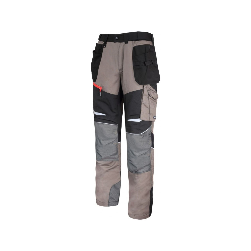Produktbild för Lahti Pro arbetsbyxor khaki-svart med insatser och stretch,...