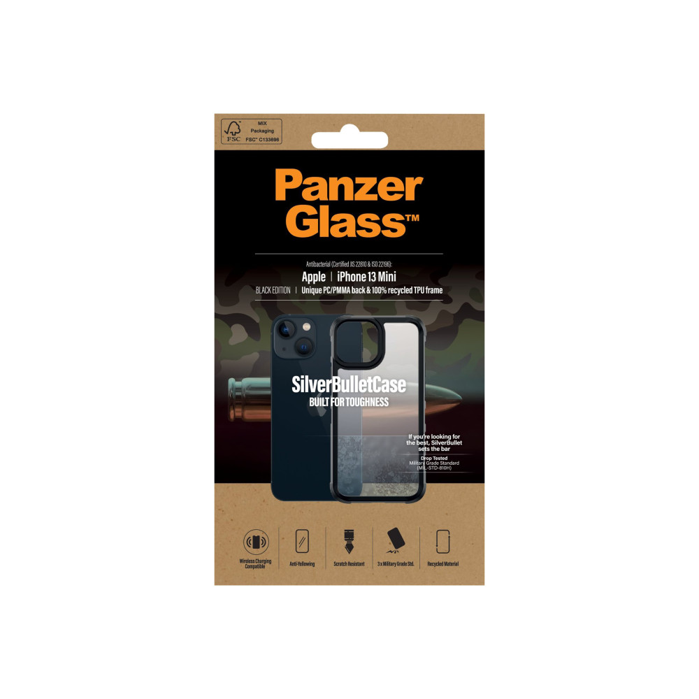 Produktbild för PanzerGlass SilverBullet - Black Edition - baksidesskydd för mobiltelefon