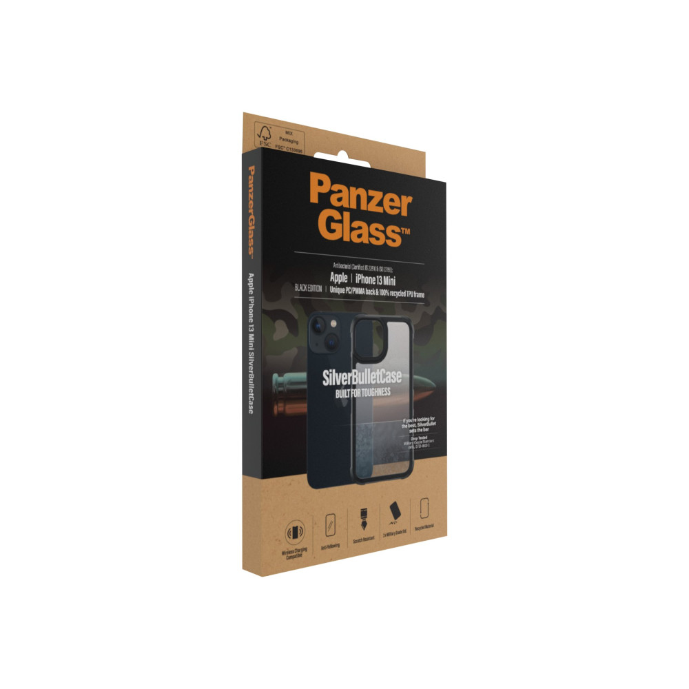 Produktbild för PanzerGlass SilverBullet - Black Edition - baksidesskydd för mobiltelefon