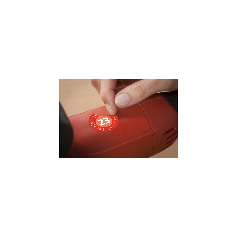 Produktbild för Avery 6946-2023, Röd, Rund, Permanent, Vitt på rött, Vinyl,...