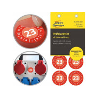 Produktbild för Avery 6946-2023, Röd, Rund, Permanent, Vitt på rött, Vinyl,...