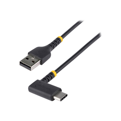 StarTech.com StarTech 6in (15cm) USB A to C Charging Cable Right Angle, Heavy Duty Fast Charge USB-C Cable, USB 2.0 A to Type-C, Durable and Rugged Aramid Fiber, 3A, S20/iPad/Pixel - High Quality Short USB Charging Cord (R2ACR-15C-USB-CABLE) - USB typ C-kabel - USB ti