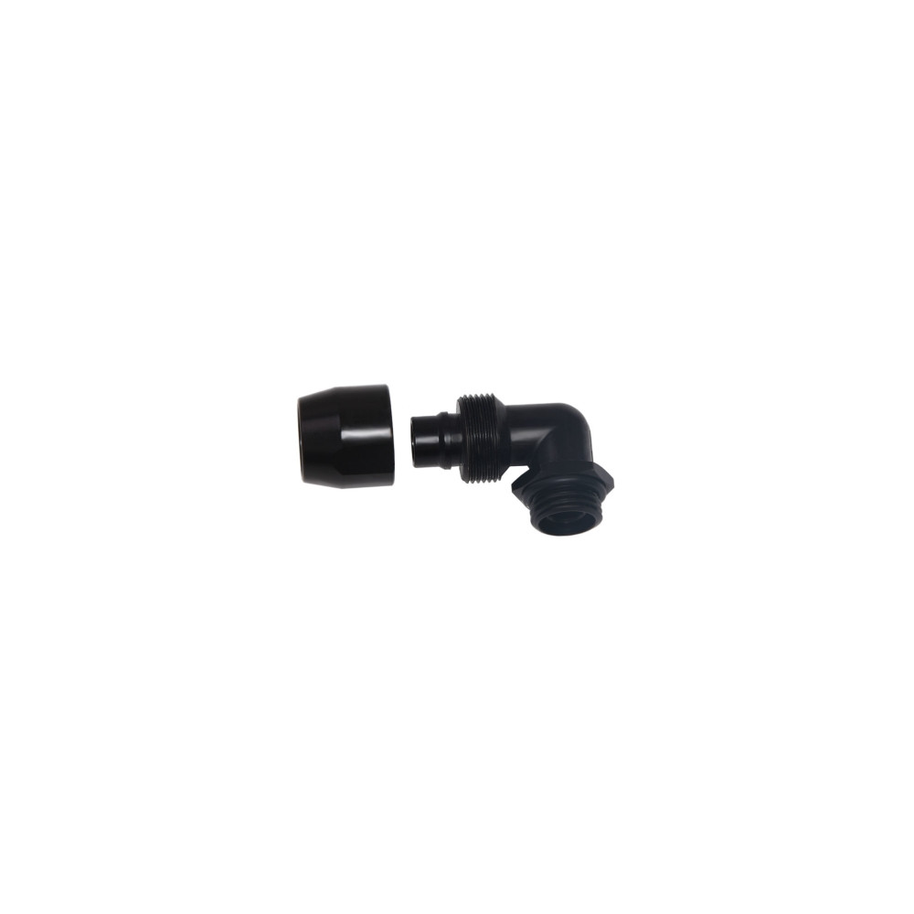 Produktbild för Alphacool 17455, Svart, Slangkoppling, mässing, 1/4", 90°, 2...
