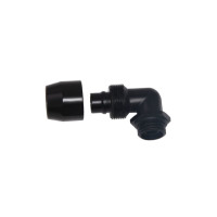 Produktbild för Alphacool 17455, Svart, Slangkoppling, mässing, 1/4", 90°, 2...