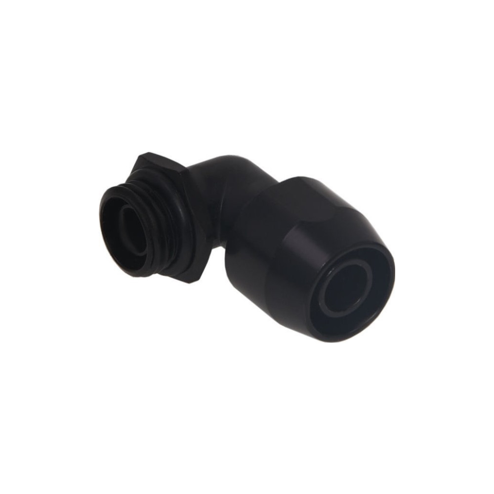 Produktbild för Alphacool 17455, Svart, Slangkoppling, mässing, 1/4", 90°, 2...