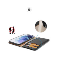 Produktbild för Dux Ducis Hivo läder flipcover äkta läder plånbok för kort o...