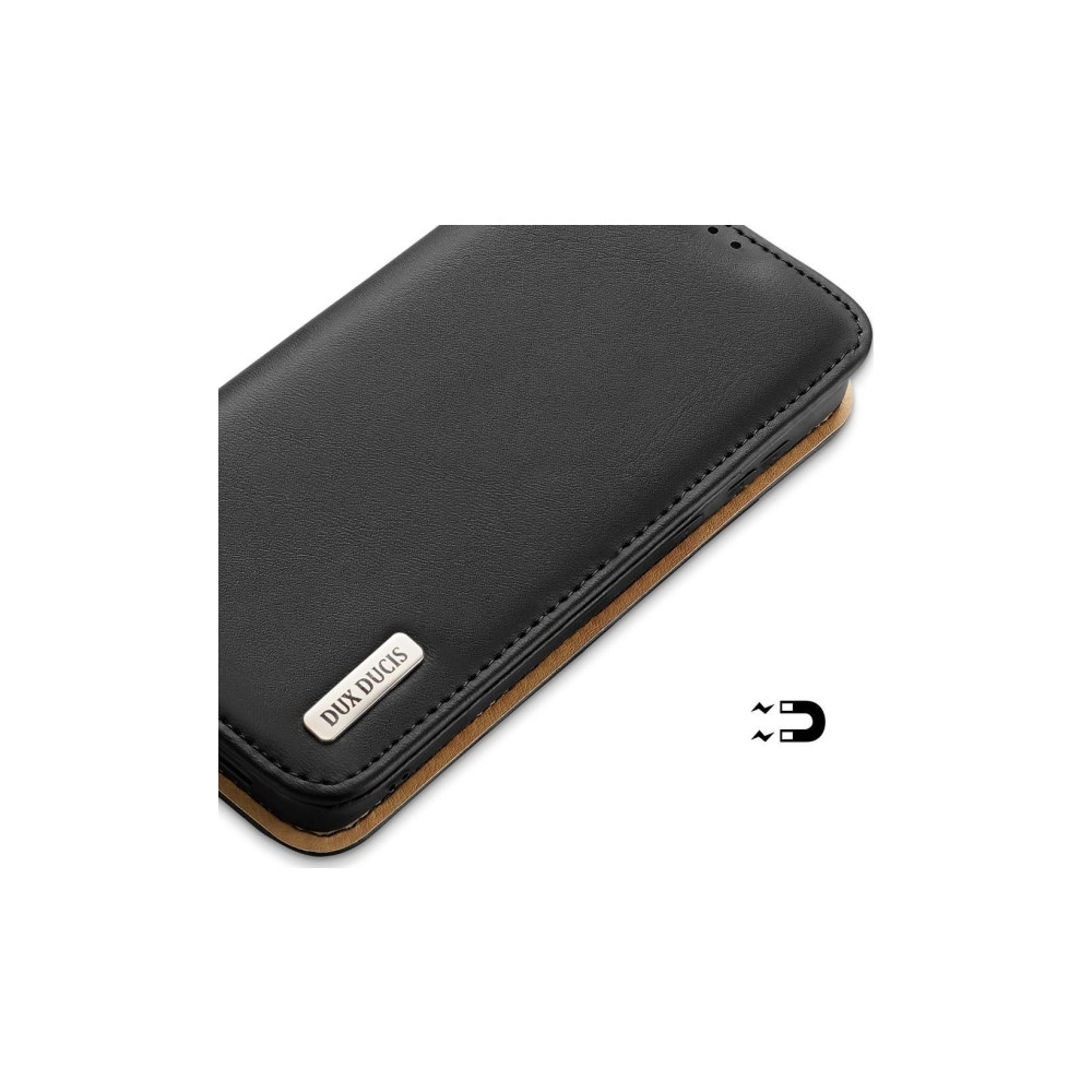 Produktbild för Dux Ducis Hivo läder flipcover äkta läder plånbok för kort o...