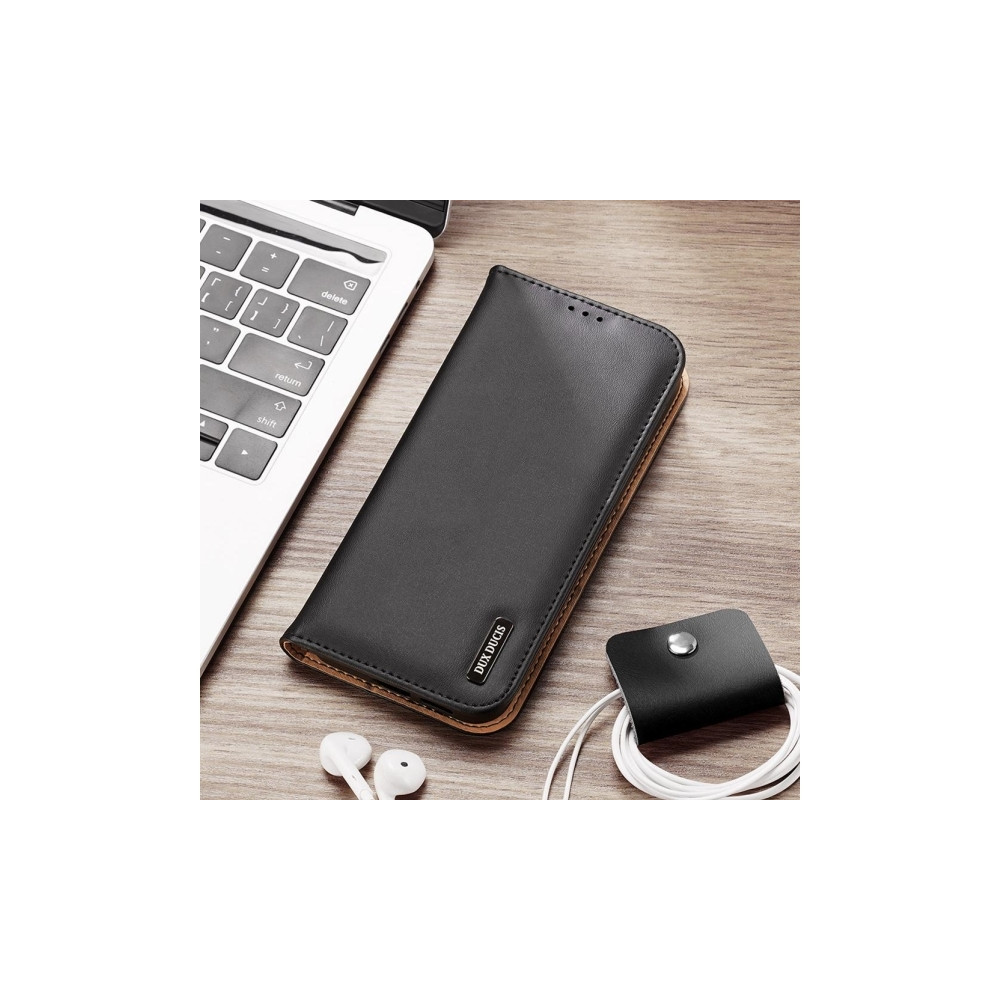 Produktbild för Dux Ducis Hivo läder flipcover äkta läder plånbok för kort o...