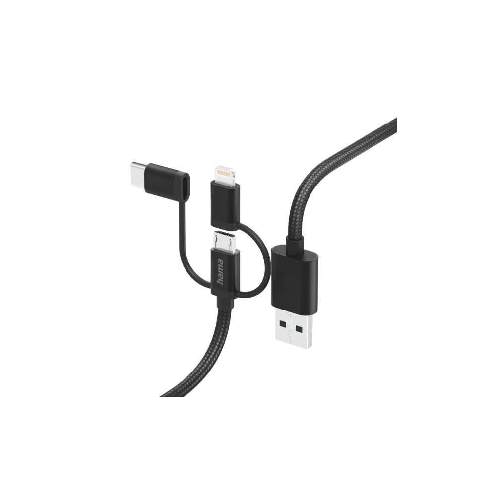 Produktbild för Hama 00201536, 1,5 m, USB A, USB C, USB 2.0, 0,48 Gbit/s, Sv...