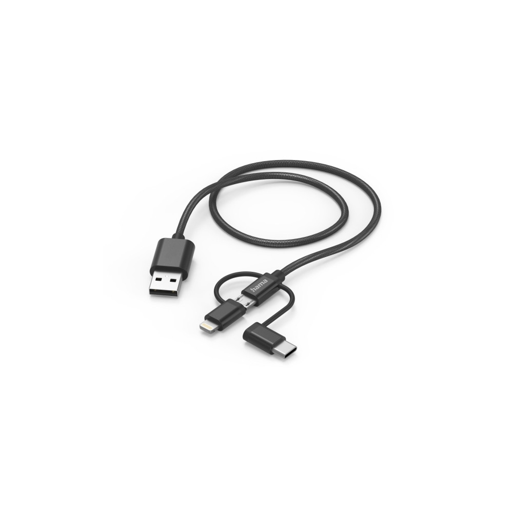 Produktbild för Hama 00201536, 1,5 m, USB A, USB C, USB 2.0, 0,48 Gbit/s, Sv...