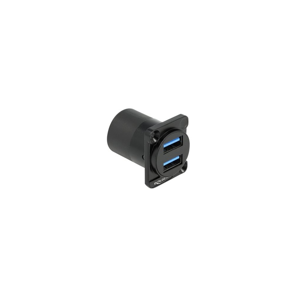 Produktbild för Delock D-Type - USB socket mechanism - USB 3.2 Gen 1 - 2 USB-uttag - svart