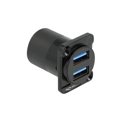 DeLOCK Delock D-Type - USB socket mechanism - USB 3.2 Gen 1 - 2 USB-uttag - svart