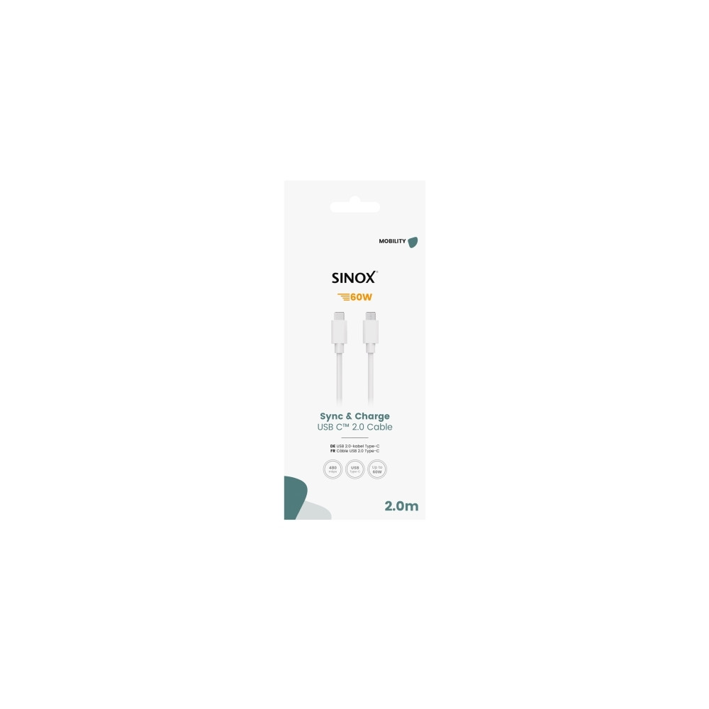 Produktbild för Sinox - USB typ C-kabel - USB-C till USB-C - 2 m