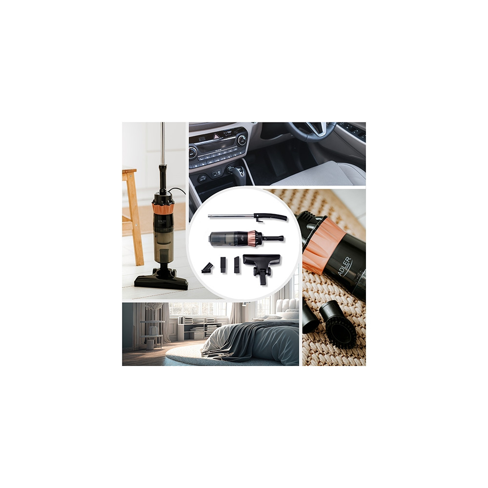 Produktbild för Adler AD 7049, 2-in-1 stick vacuum, Utan påse, Svart, Koppar...