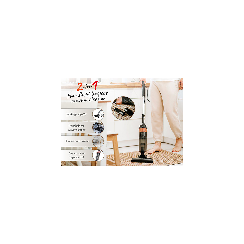 Produktbild för Adler AD 7049, 2-in-1 stick vacuum, Utan påse, Svart, Koppar...