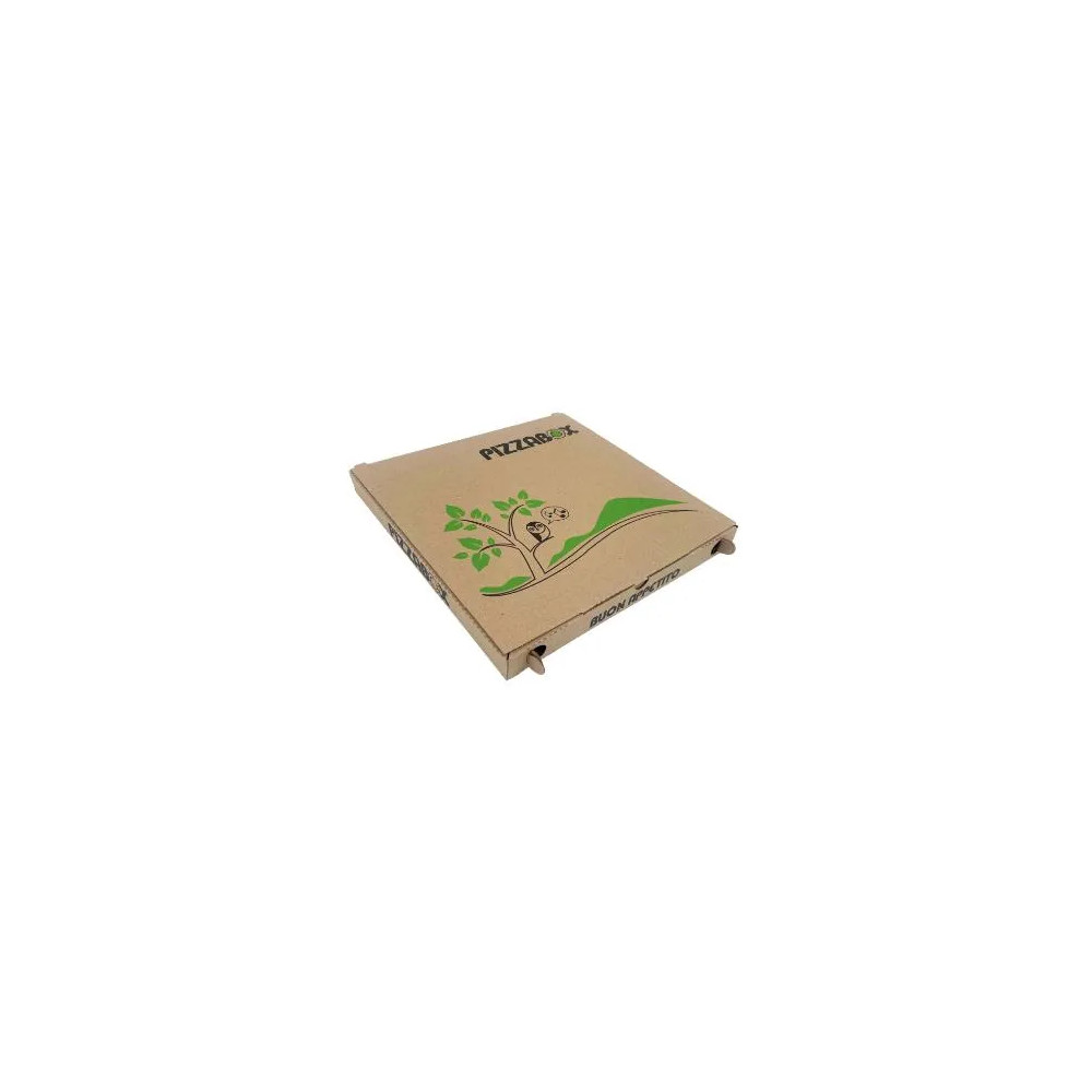 Produktbild för Pizzakartong TWK/242/E Modell C L32xB32xH3 cm brun med tryck...