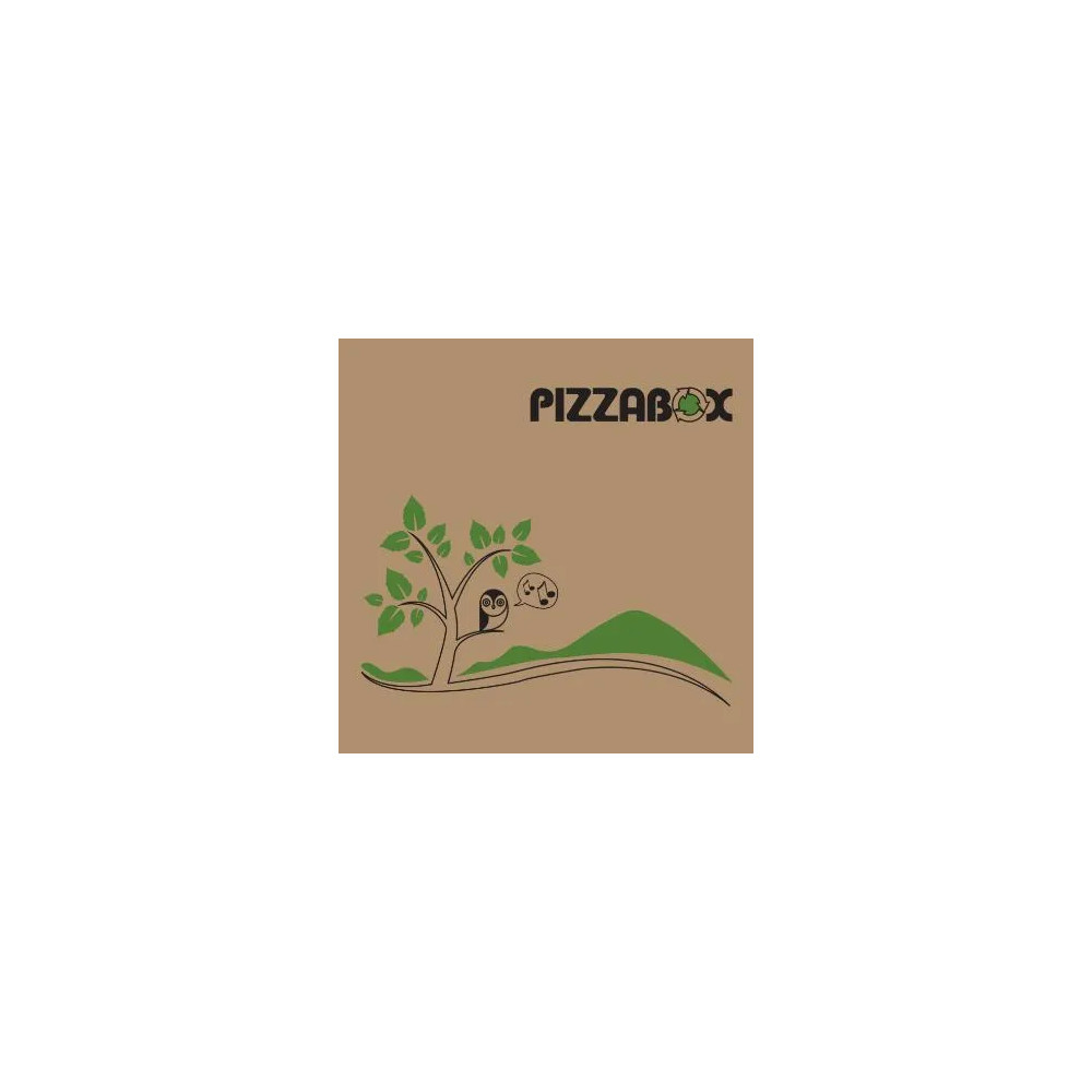 Produktbild för Pizzakartong TWK/242/E Modell C L32xB32xH3 cm brun med tryck...