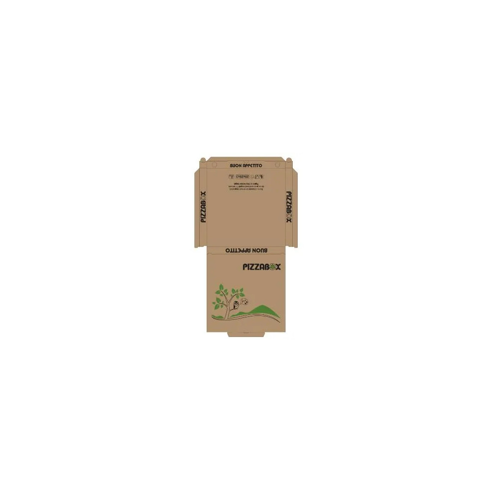 Produktbild för Pizzakartong TWK/242/E Modell C L32xB32xH3 cm brun med tryck...