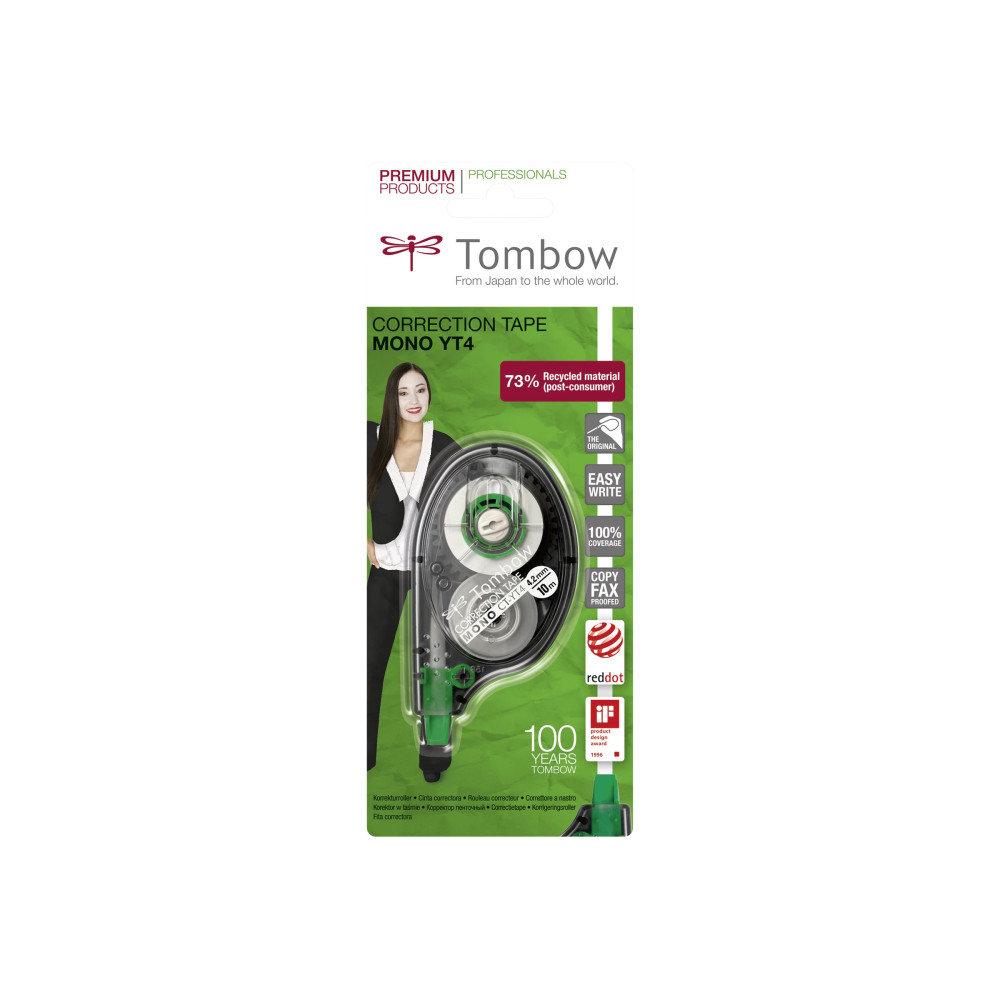 Produktbild för Tombow MONO YT - korrigeringsrulle - 4.2 mm x 10 m (paket om 20)