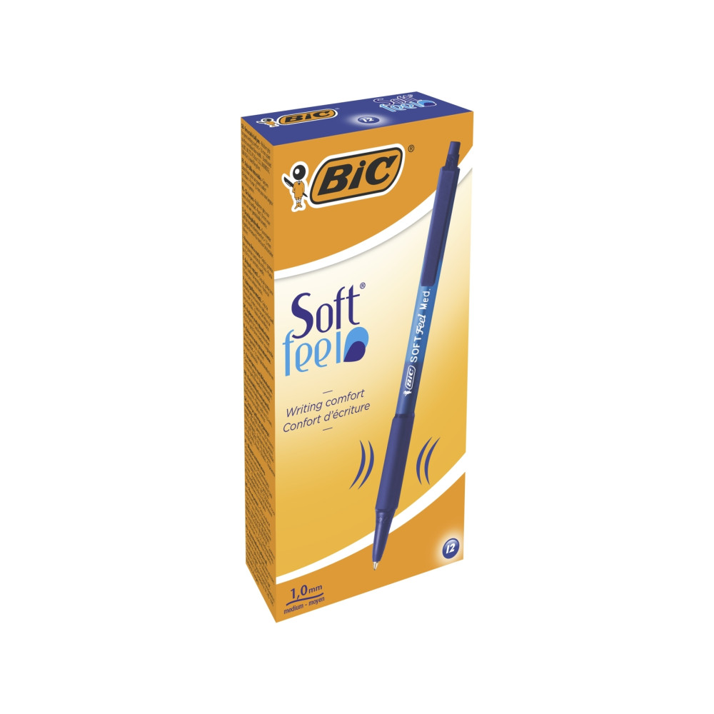 Produktbild för Kulspetspenna BIC Soft Feel Medium 1,0 mm blå