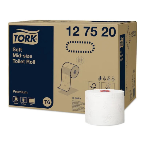 TORK Tork Premium Compact T6 - toalettpapper - rulle - 90 m - vit