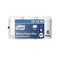 Produktbild för Aftørringspapir Tork M2 Plus Centerfeed 2-lag hvid