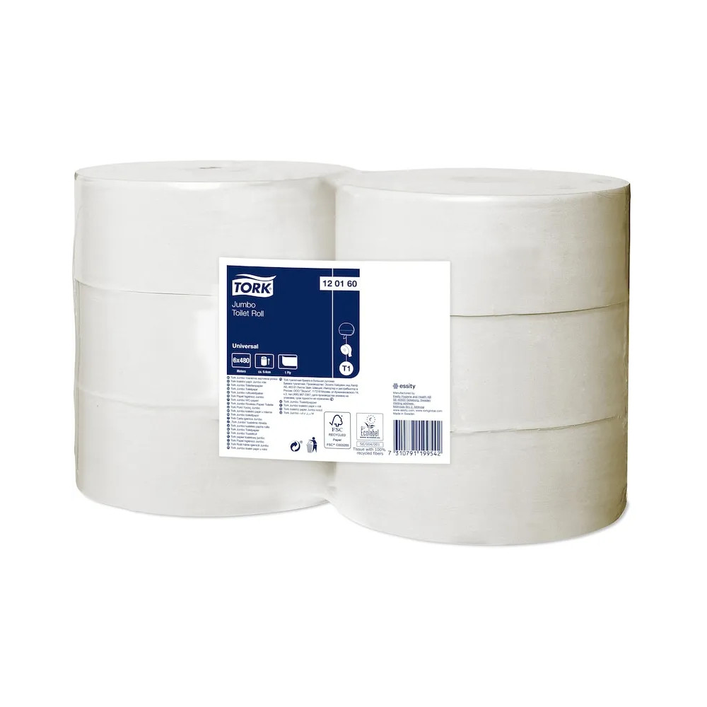 Produktbild för Tork Universal Jumbo T1 - toalettpapper - 2400 ark - rulle - 480 m - natur