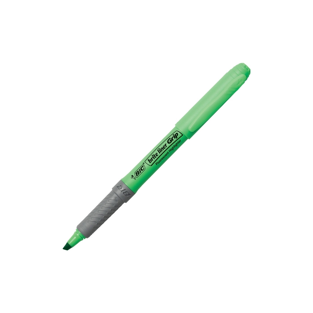 Produktbild för Overstregningspen BIC Highlighter Grip grøn med skrå spids