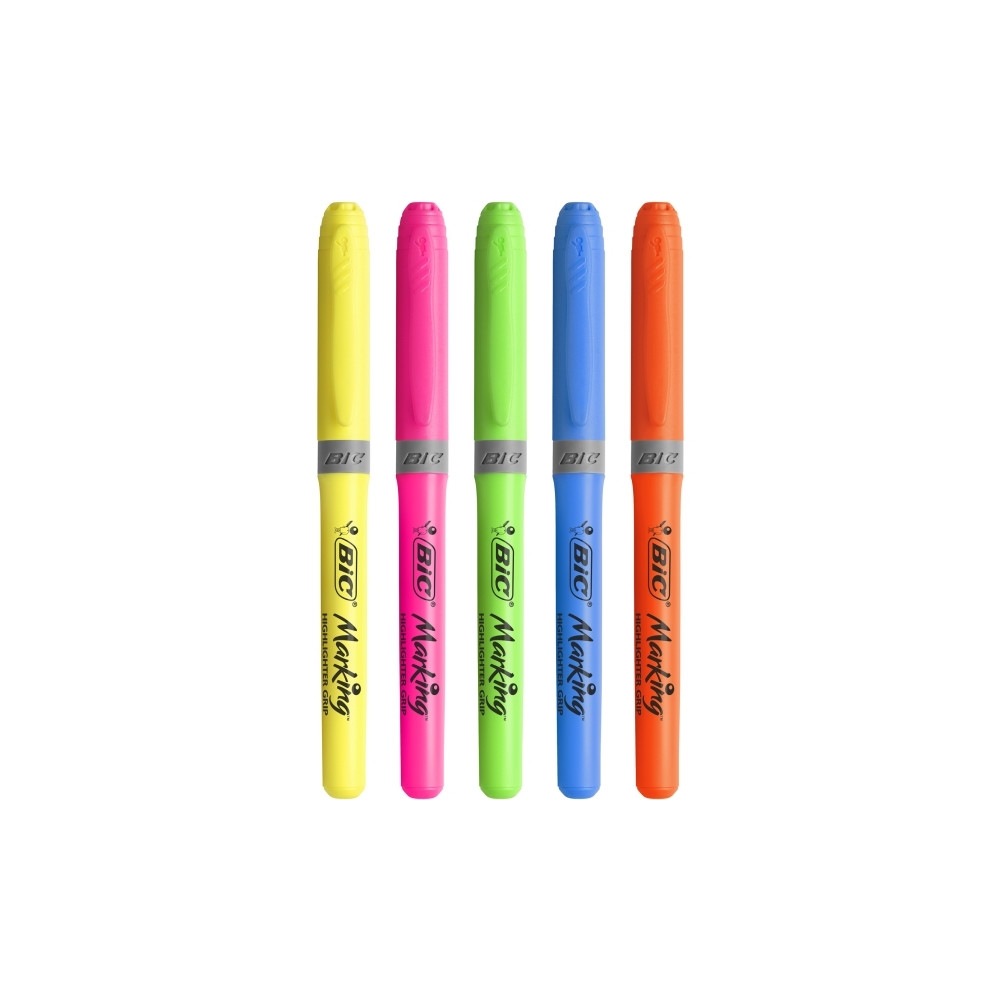 Produktbild för Overstregningspen BIC Highlighter Grip grøn med skrå spids