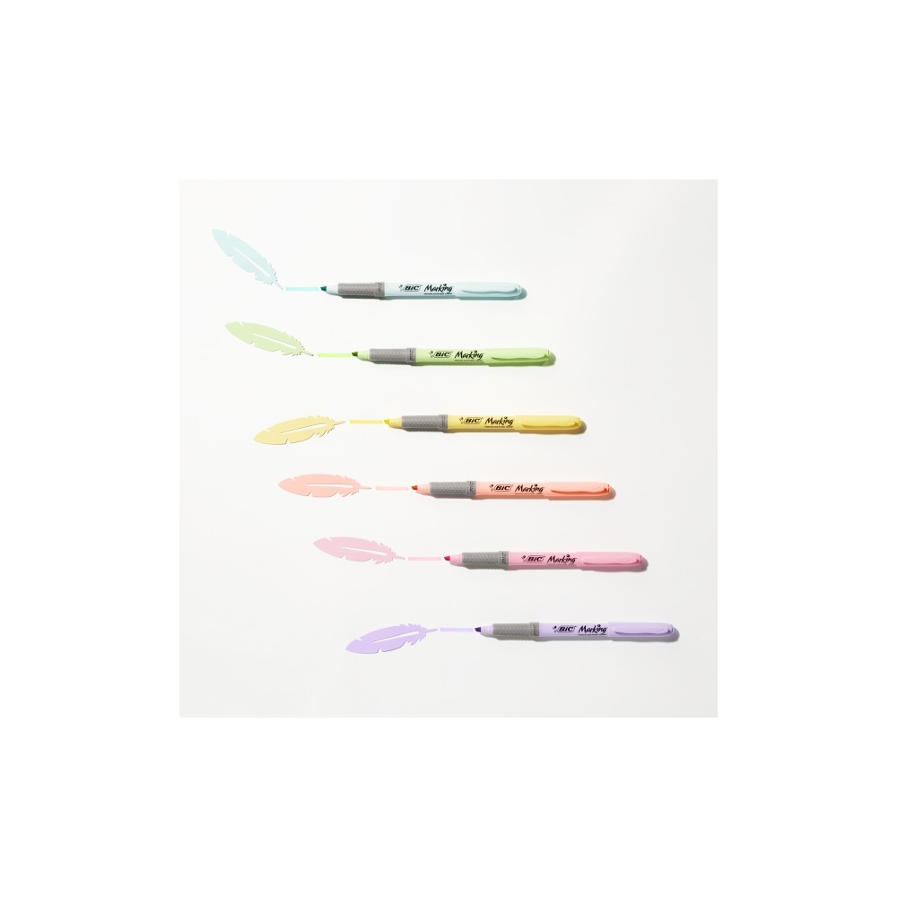 Produktbild för Overstregningspen BIC Highlighter Grip grøn med skrå spids