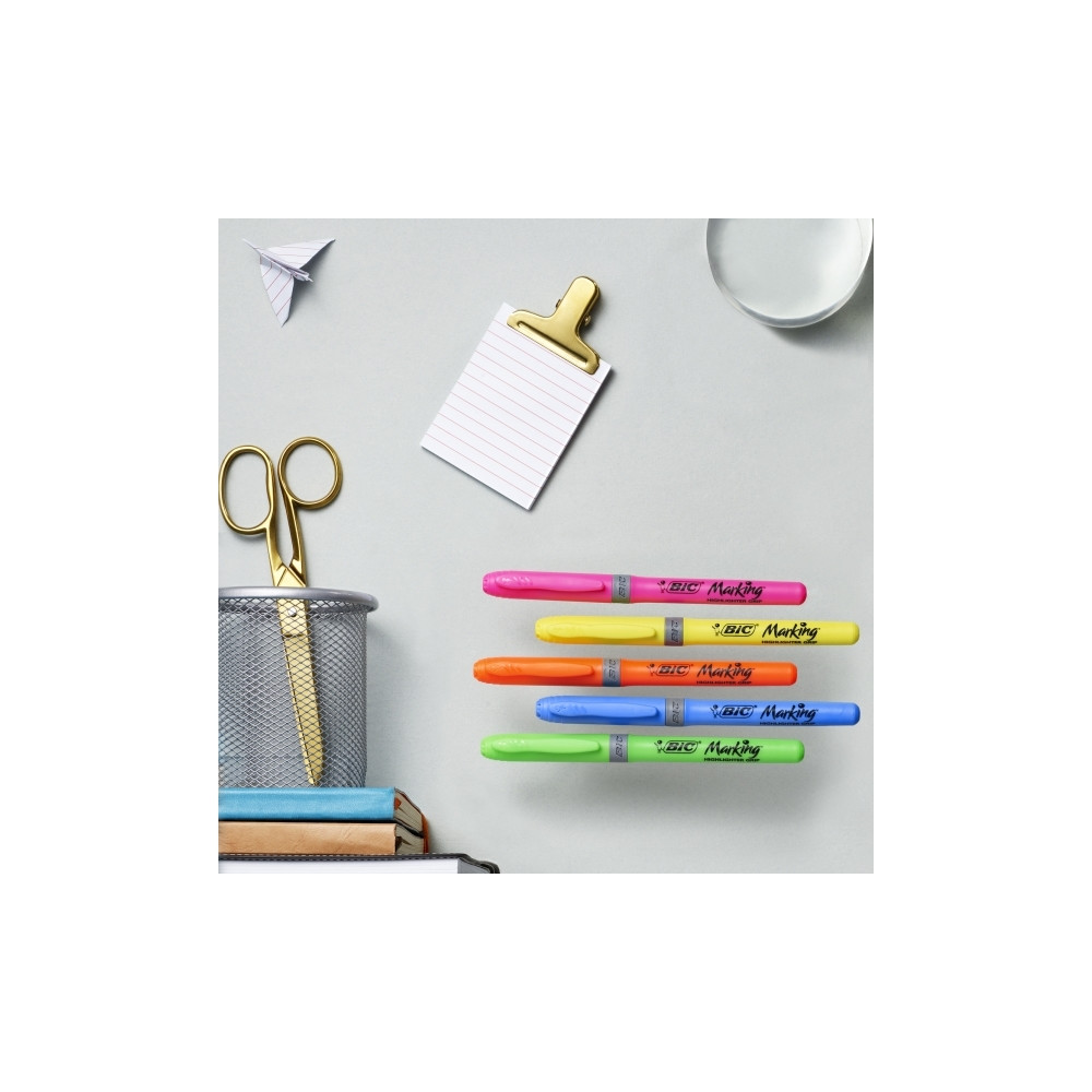 Produktbild för Overstregningspen BIC Highlighter Grip grøn med skrå spids