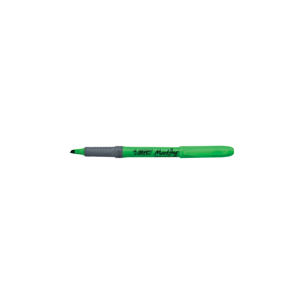 Produktbild för Overstregningspen BIC Highlighter Grip grøn med skrå spids