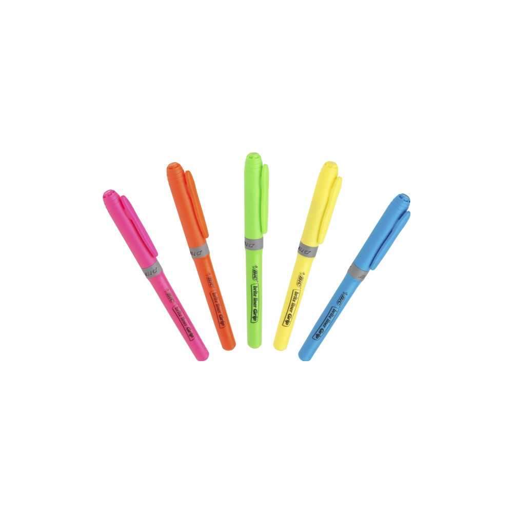 Produktbild för Overstregningspen BIC Highlighter Grip grøn med skrå spids