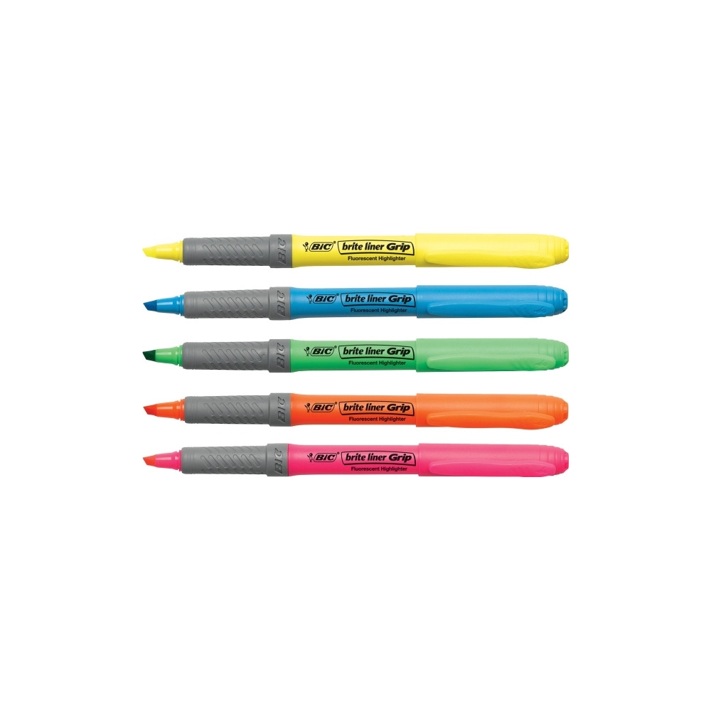 Produktbild för Overstregningspen BIC Highlighter Grip grøn med skrå spids