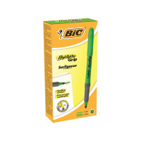 Produktbild för Overstregningspen BIC Highlighter Grip grøn med skrå spids