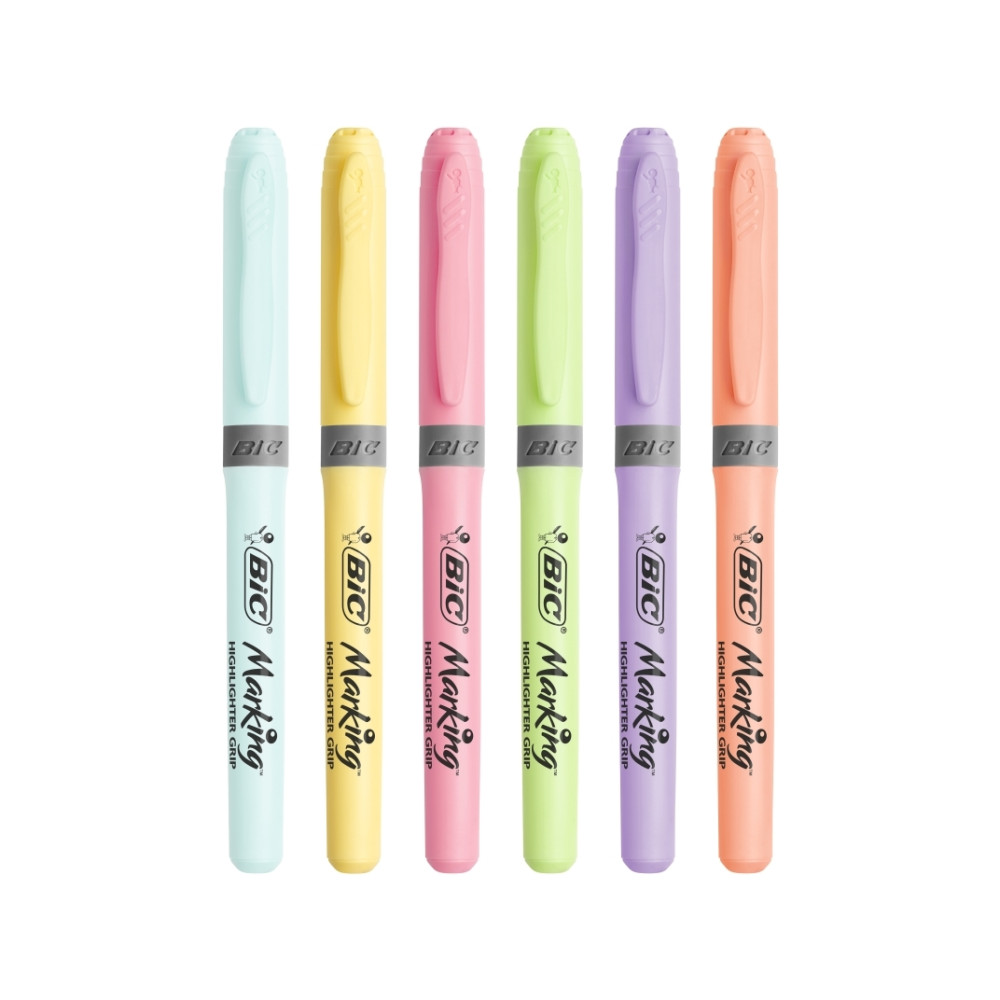 Produktbild för Overstregningspen BIC Highlighter Grip grøn med skrå spids