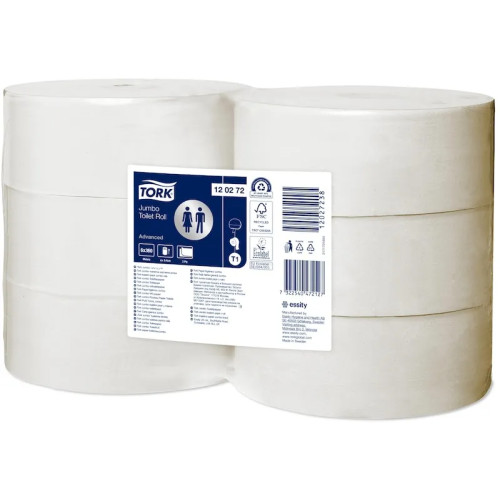 TORK Tork Advanced T1 Jumbo - toalettpapper - 1800 ark - rulle - 360 m - vit