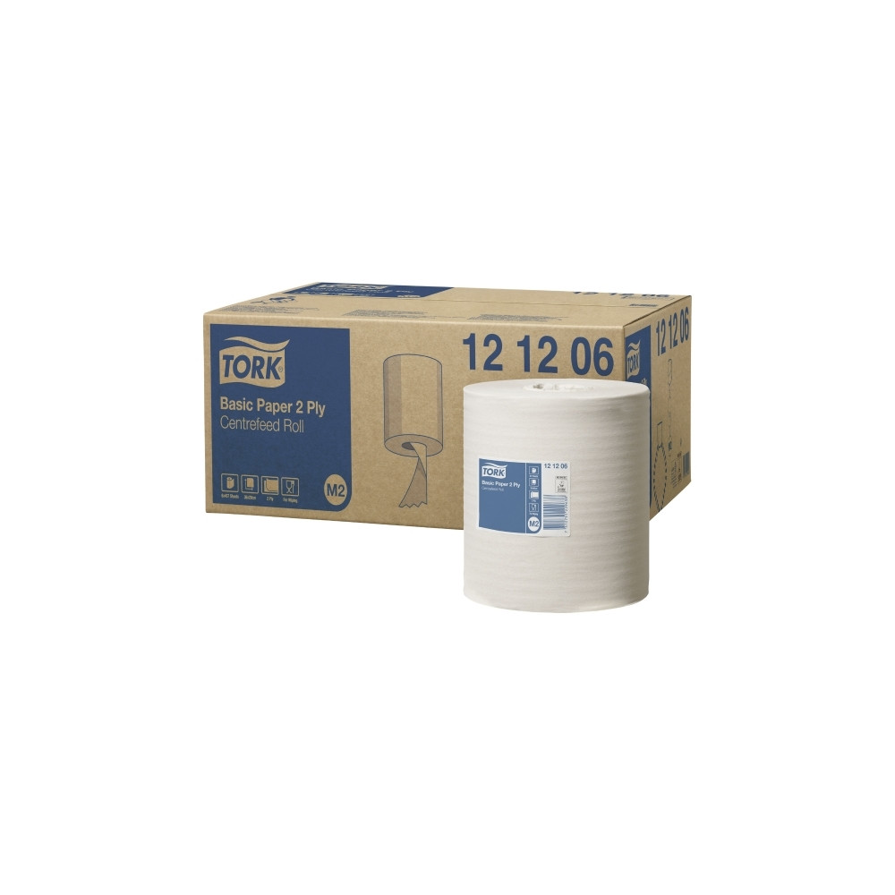 Produktbild för Tork Universal Wiper 320 M2 - pappershandduk - 457 ark - centrumdragvals - 160 cm - vit