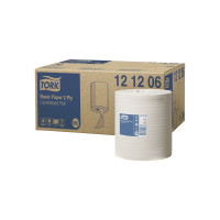 Produktbild för Tork Universal Wiper 320 M2 - pappershandduk - 457 ark - centrumdragvals - 160 cm - vit