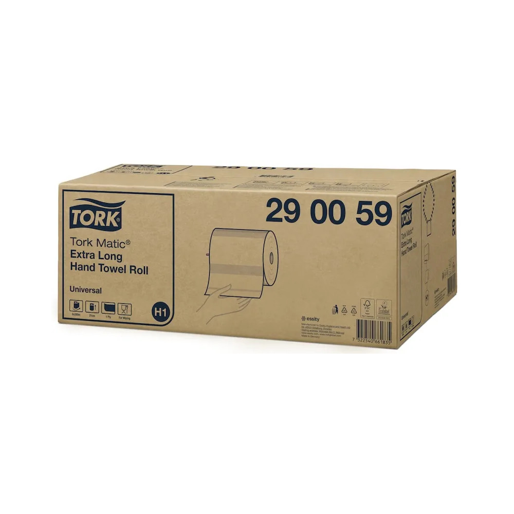 Produktbild för Håndklæderuller Tork H1 Matic® Universal 1-lag 280m hvid