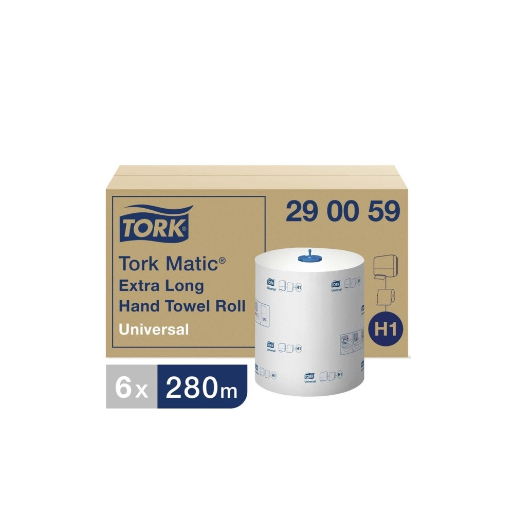 Produktbild för Håndklæderuller Tork H1 Matic® Universal 1-lag 280m hvid