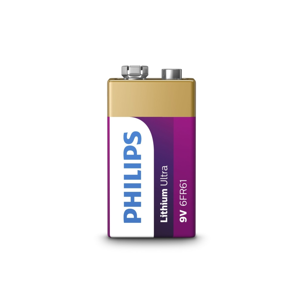 Produktbild för Philips Lithium Ultra Batteri 6FR61LB1A/10, Engångsbatteri,...