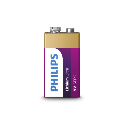 Philips Philips Lithium Ultra Batteri 6FR61LB1A/10, Engångsbatteri,...