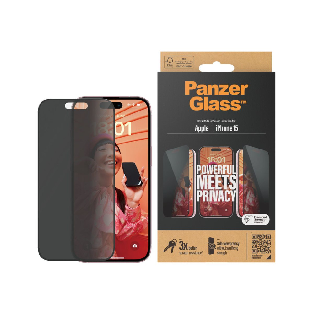 Produktbild för PanzerGlass - skärmskydd för mobiltelefon - ultrabred passning