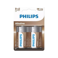Produktbild för PHILIPS batteriteknik alkaline D 2-pack