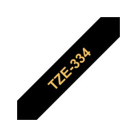 Produktbild för Brother TZe-334 - bandlaminat - 1 kassett(er) - Rulle (1,2 cm x 8 m)