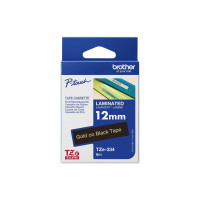 Produktbild för Brother TZe-334 - bandlaminat - 1 kassett(er) - Rulle (1,2 cm x 8 m)
