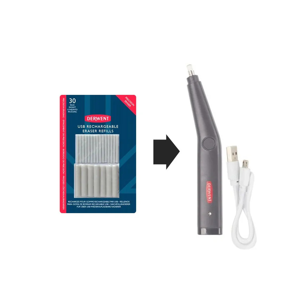 Produktbild för Pilot Derwent utbytbara suddinsatser till blyertspenna (USB)...