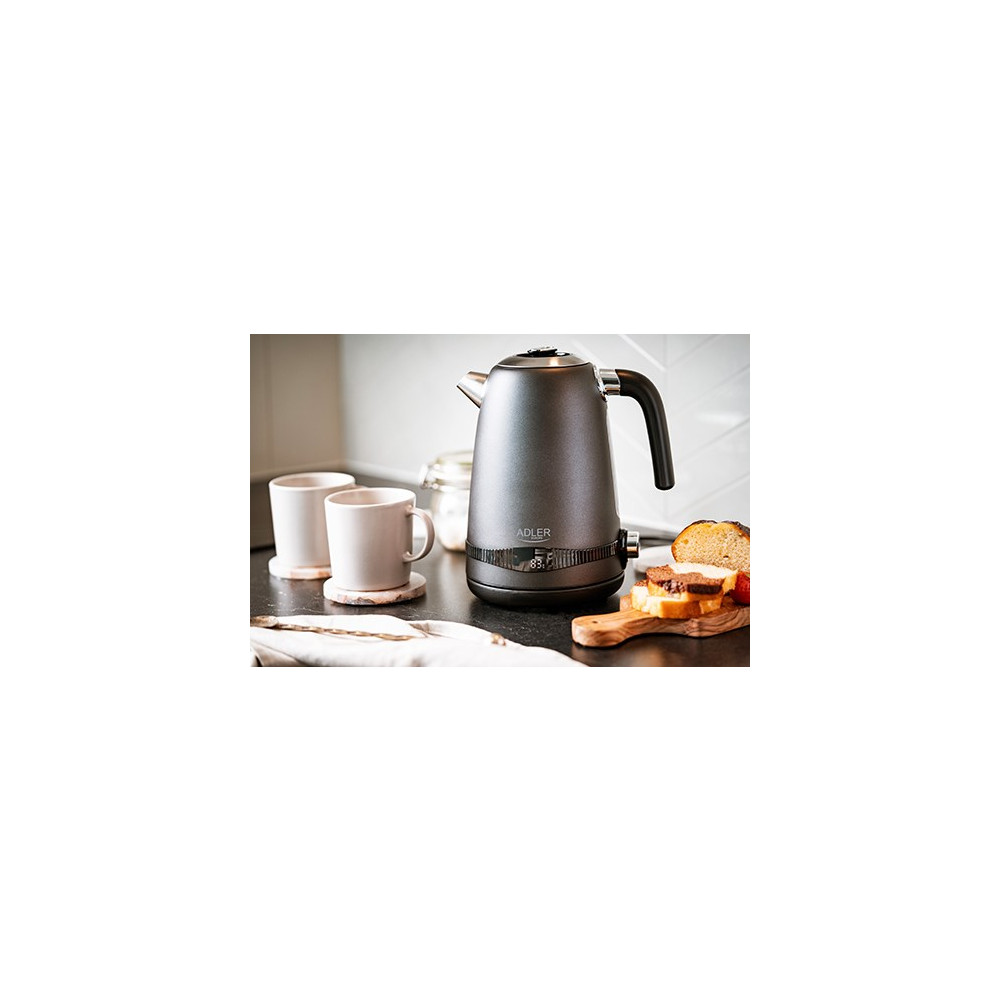 Produktbild för Adler AD 1295G, 1,7 l, 2200 W, Svart, Rostfritt stål, Grå, R...
